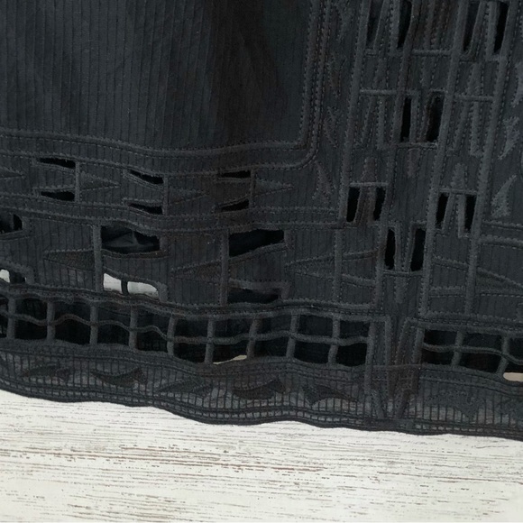 SEA NEW YORK Embroidered Cut Out Mini Shift Dress Black 0 - Picture 4 of 9